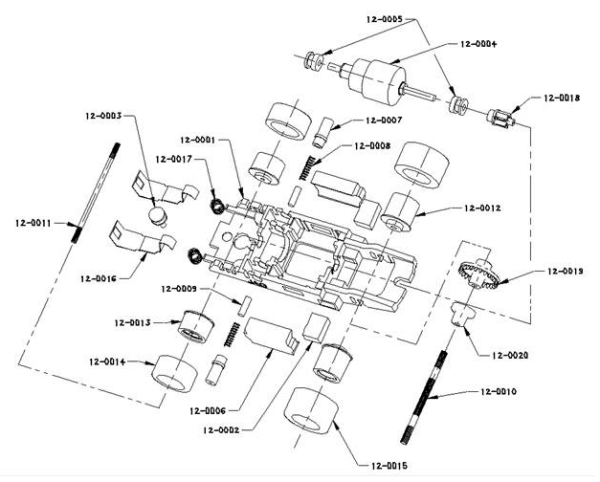 JAG TR3 Club Chassis for Screw-On T-Jet Bodies Chrome Wheels - Image 5