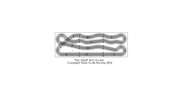 "The Jekyll" Pre- Railed 4x12 4 Lane Viper Routed Track Kit