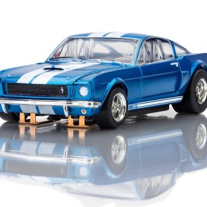AFX 1966 Shelby Mustang GT350 HO Scale Slot Car (Blue/White) LWB Mega G+