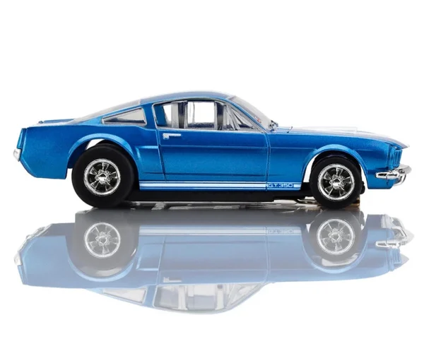 AFX 1966 Shelby Mustang GT350 HO Scale Slot Car (Blue/White) LWB Mega G+ - Image 2