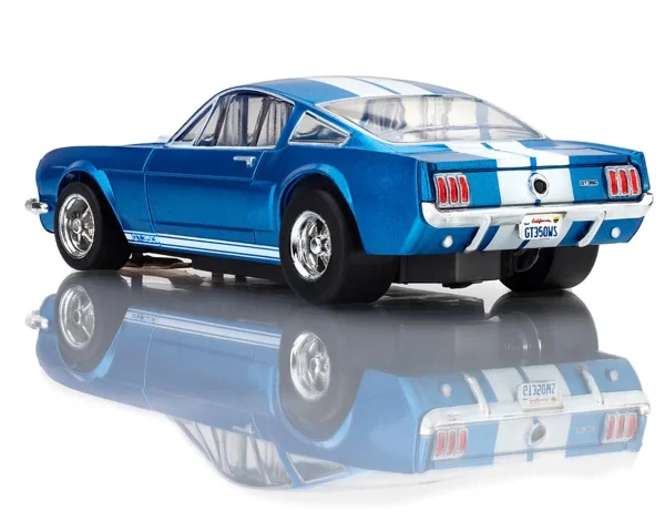 AFX 1966 Shelby Mustang GT350 HO Scale Slot Car (Blue/White) LWB Mega G+ - Image 3