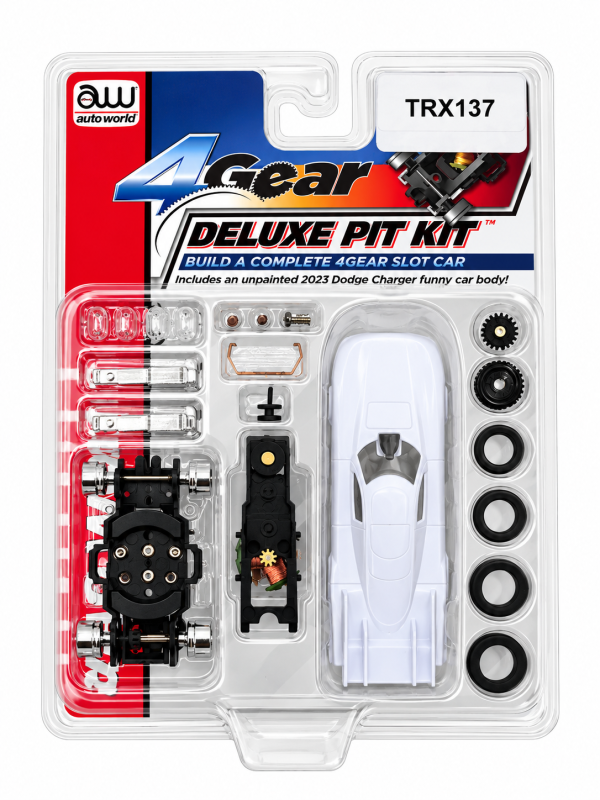 Auto World 4Gear Deluxe Pit Kit (with 2022 Dodge Charger Funny Car Body) HO Slot Car